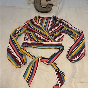 Colorful Crop top blouse